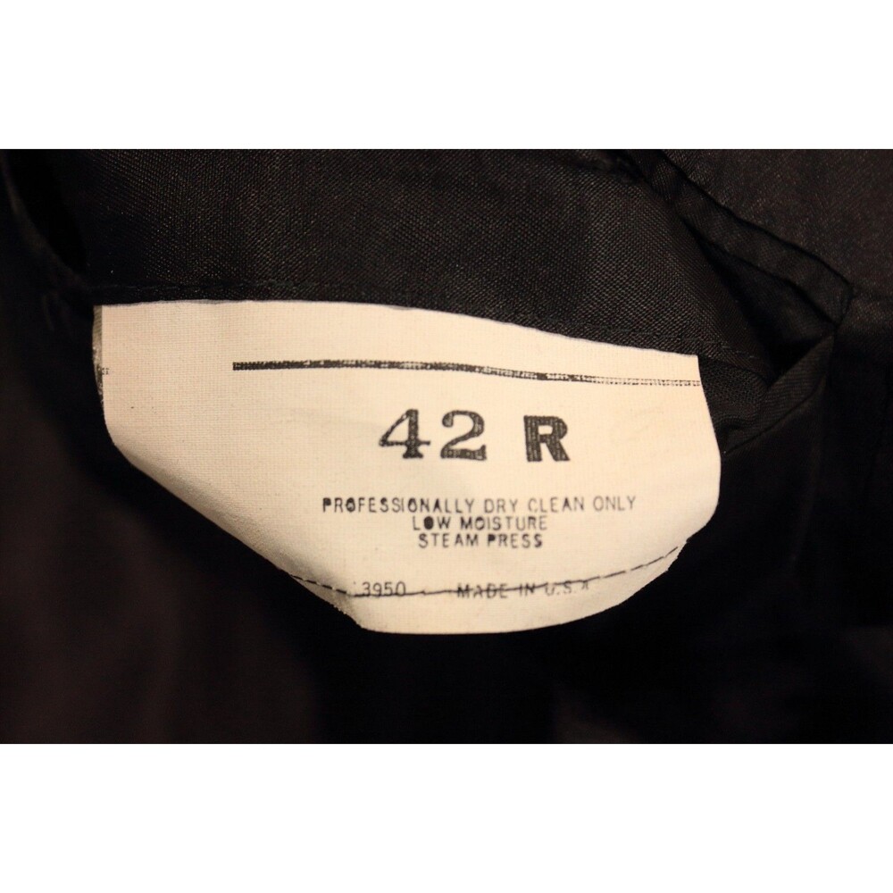 Vintage Kuppenheimer Tuxedo 2 pc Suit Mens Black Solid Wool 1 Btn 42R 36" Waist - Picture 11 of 12